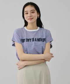 QUEENS COURT / クイーンズコート カットソー | ナローボーダーステートメントTシャツ