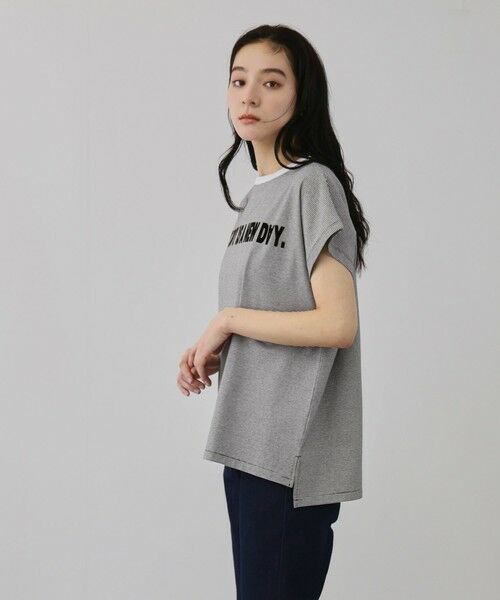 QUEENS COURT / クイーンズコート カットソー | ナローボーダーステートメントTシャツ | 詳細2