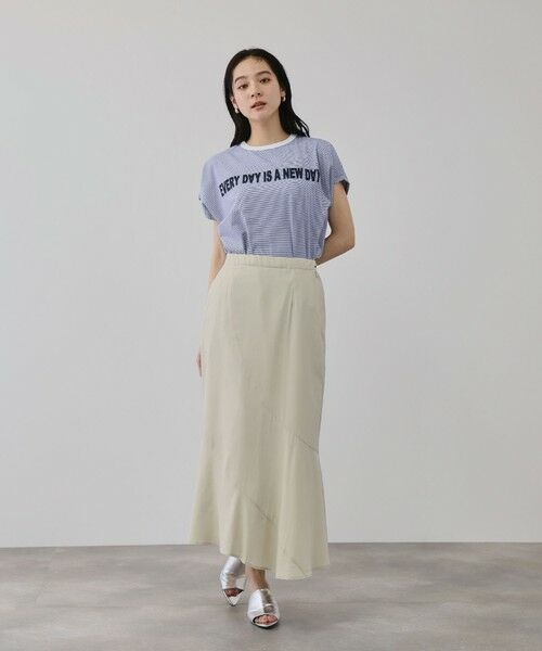 QUEENS COURT / クイーンズコート カットソー | ナローボーダーステートメントTシャツ | 詳細16