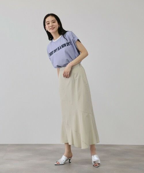 QUEENS COURT / クイーンズコート カットソー | ナローボーダーステートメントTシャツ | 詳細15