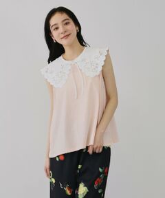 QUEENS COURT / クイーンズコート カットソー | セパレートスカラップレースカラープルオーバー