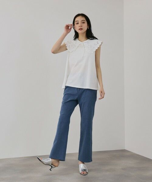 QUEENS COURT / クイーンズコート カットソー | セパレートスカラップレースカラープルオーバー | 詳細2