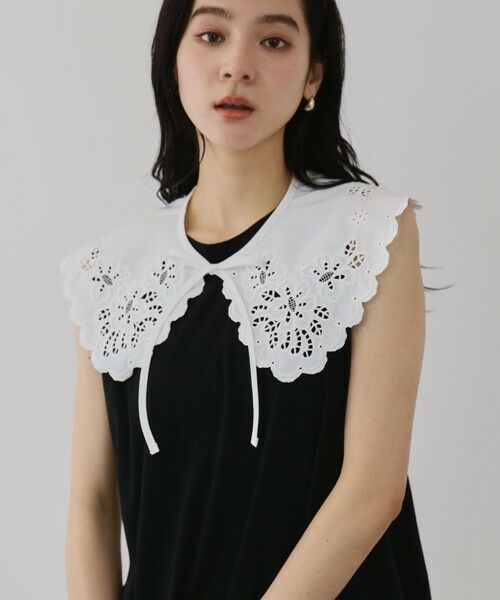 QUEENS COURT / クイーンズコート カットソー | セパレートスカラップレースカラープルオーバー | 詳細9