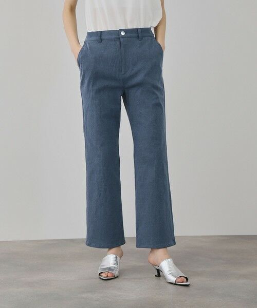 QUEENS COURT / クイーンズコート デニムパンツ | コンフォールストレッチセミフレアデニム（ブルー）