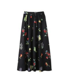 QUEENS COURT / クイーンズコート ミニ・ひざ丈スカート | フルーツモチーフフレアスカート