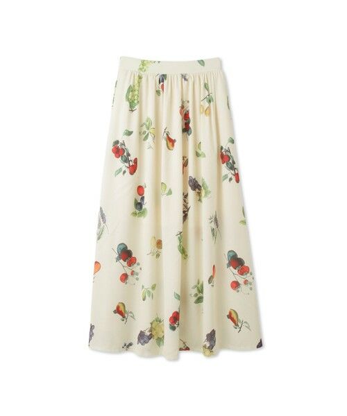 QUEENS COURT / クイーンズコート ミニ・ひざ丈スカート | フルーツモチーフフレアスカート（ホワイト系その他）