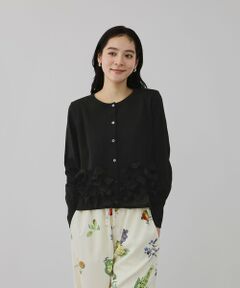 QUEENS COURT / クイーンズコート カーディガン・ボレロ | ブルーミングリボンニットカーディガン