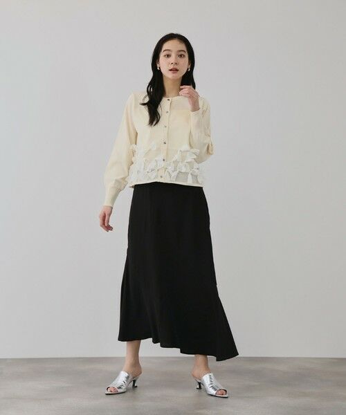 QUEENS COURT / クイーンズコート カーディガン・ボレロ | ブルーミングリボンニットカーディガン | 詳細2