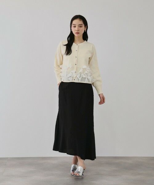 QUEENS COURT / クイーンズコート カーディガン・ボレロ | ブルーミングリボンニットカーディガン | 詳細3