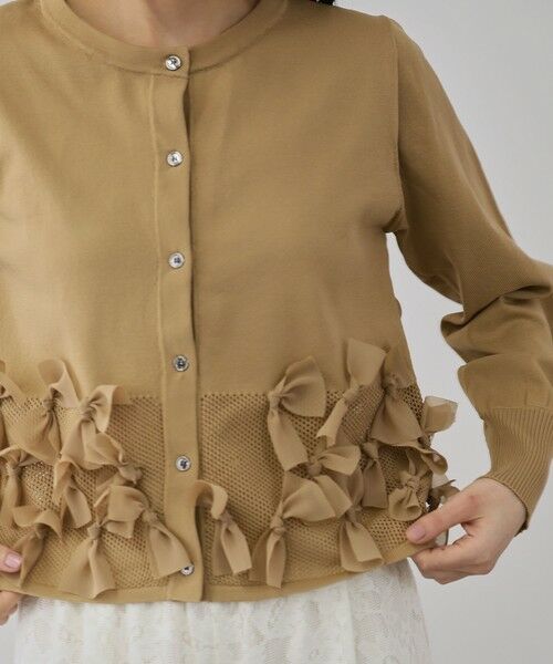 QUEENS COURT / クイーンズコート カーディガン・ボレロ | ブルーミングリボンニットカーディガン | 詳細18