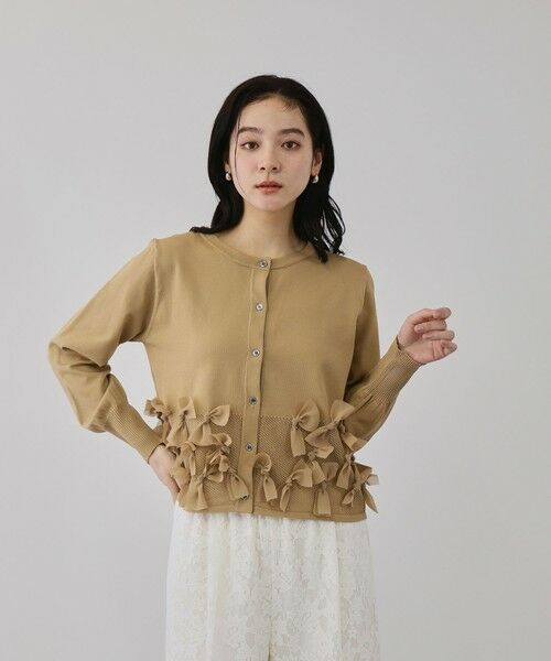 QUEENS COURT / クイーンズコート カーディガン・ボレロ | ブルーミングリボンニットカーディガン | 詳細15