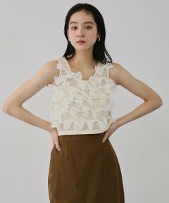 QUEENS COURT / クイーンズコート ダウンジャケット・ベスト | ブルーミングリボンニットベスト