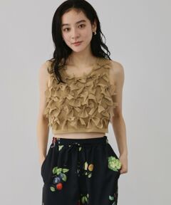 QUEENS COURT / クイーンズコート ダウンジャケット・ベスト | ブルーミングリボンニットベスト