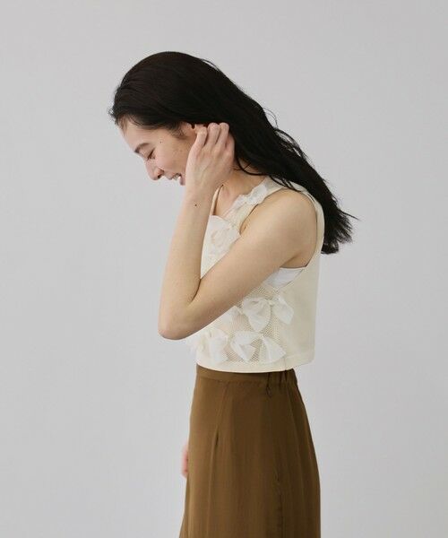 QUEENS COURT / クイーンズコート ダウンジャケット・ベスト | ブルーミングリボンニットベスト | 詳細3