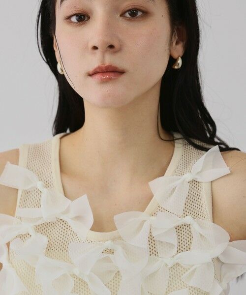 QUEENS COURT / クイーンズコート ダウンジャケット・ベスト | ブルーミングリボンニットベスト | 詳細5