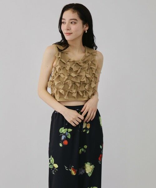 QUEENS COURT / クイーンズコート ダウンジャケット・ベスト | ブルーミングリボンニットベスト | 詳細13