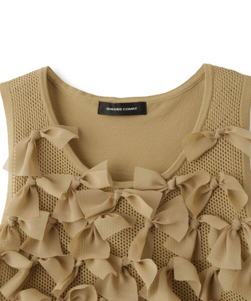 QUEENS COURT / クイーンズコート ダウンジャケット・ベスト | ブルーミングリボンニットベスト | 詳細19