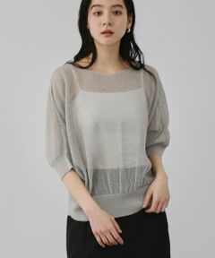 QUEENS COURT / クイーンズコート ニット・セーター | リネニースパークリングニットプルオーバー