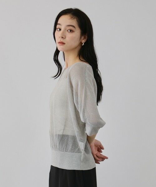 QUEENS COURT / クイーンズコート ニット・セーター | リネニースパークリングニットプルオーバー | 詳細11