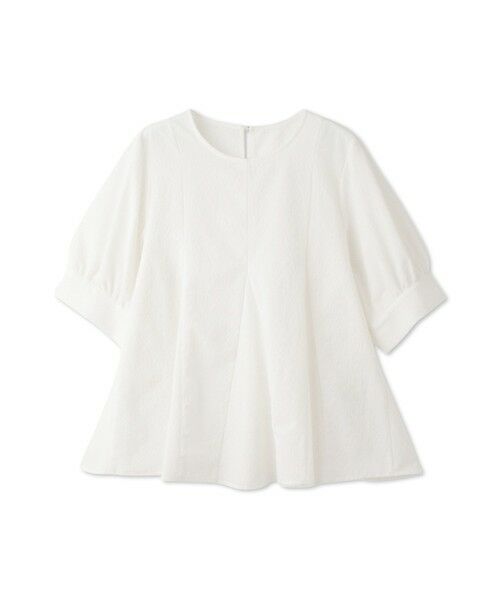 QUEENS COURT / クイーンズコート シャツ・ブラウス | カラミタンブラーハーフスリーブブラウス（オフホワイト）