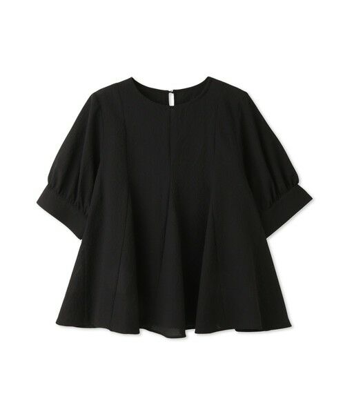 QUEENS COURT / クイーンズコート シャツ・ブラウス | カラミタンブラーハーフスリーブブラウス（ブラック）