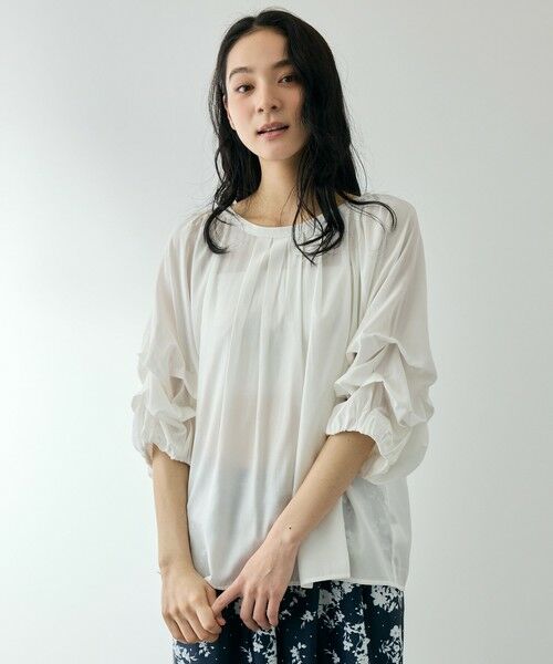QUEENS COURT / クイーンズコート シャツ・ブラウス | ホイップタックスリーブブラウス | 詳細1