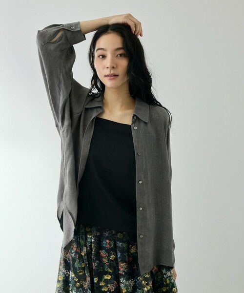 QUEENS COURT / クイーンズコート シャツ・ブラウス | レーヨンデニムドルマンブラウス（ダークグレー）