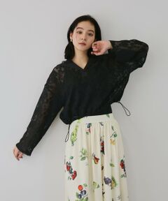 QUEENS COURT / クイーンズコート シャツ・ブラウス | ボタニカルフラワーフーディプルオーバー