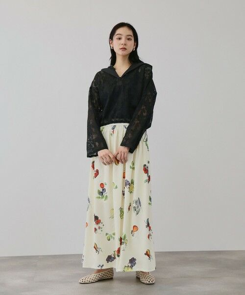 QUEENS COURT / クイーンズコート シャツ・ブラウス | ボタニカルフラワーフーディプルオーバー | 詳細17