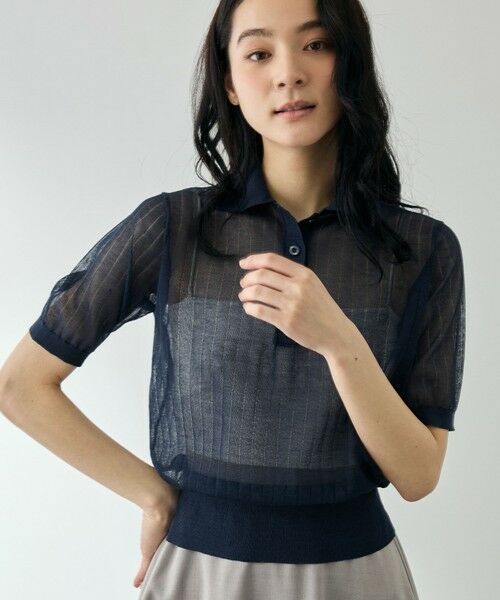 QUEENS COURT / クイーンズコート ニット・セーター | ヴィスコースポロニットプルオーバー | 詳細1