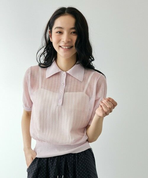 QUEENS COURT / クイーンズコート ニット・セーター | ヴィスコースポロニットプルオーバー | 詳細5