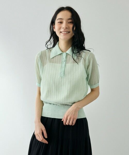 QUEENS COURT / クイーンズコート ニット・セーター | ヴィスコースポロニットプルオーバー | 詳細9