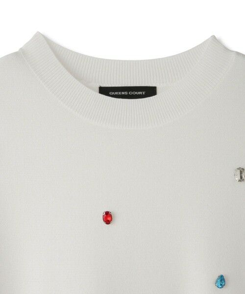 QUEENS COURT / クイーンズコート ニット・セーター | カラービジューハーフスリーブニット | 詳細2