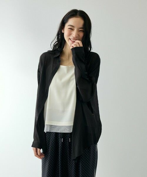 QUEENS COURT / クイーンズコート シャツ・ブラウス | リネニーヴェールステンカラーブラウス | 詳細1