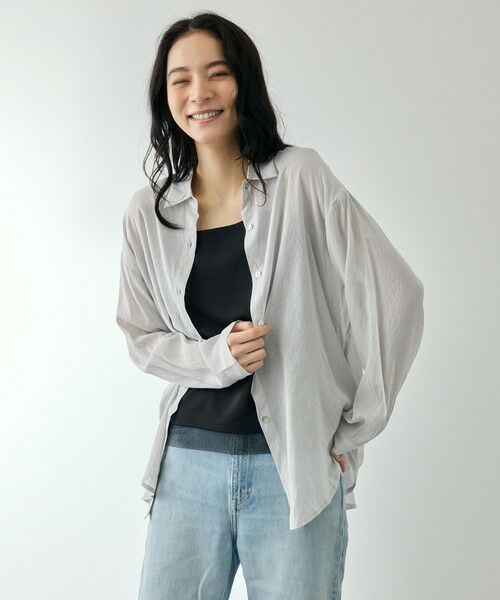 QUEENS COURT / クイーンズコート シャツ・ブラウス | リネニーヴェールステンカラーブラウス | 詳細10
