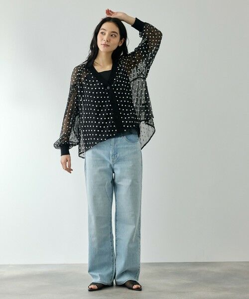 QUEENS COURT / クイーンズコート カーディガン・ボレロ | フラワー刺繍テキスタイルカーディガン | 詳細2