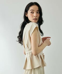 QUEENS COURT / クイーンズコート シャツ・ブラウス | 麻調ライトツイルスクエアネックブラウス