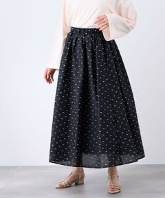QUEENS COURT / クイーンズコート ミニ・ひざ丈スカート | カットドビードットサーキュラースカート