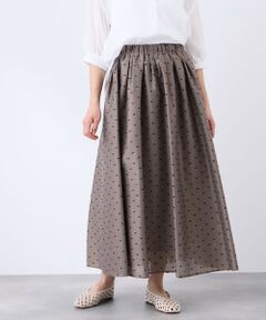 QUEENS COURT / クイーンズコート ミニ・ひざ丈スカート | カットドビードットサーキュラースカート
