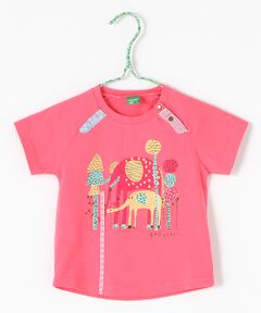 ぞうさんプリント天竺ベビーTシャツ