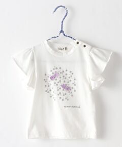 フレアスリーブモチーフプリントTシャツ