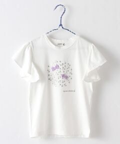 フレアスリーブモチーフプリントTシャツ