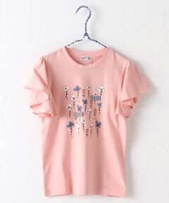 フレアスリーブモチーフプリントTシャツ