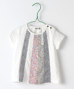 パッチワークチュニックＴシャツ 花柄