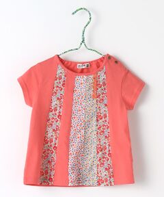 パッチワークチュニックＴシャツ 花柄