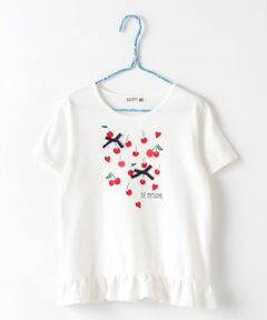 裾フリル プリントTシャツ フルーツ