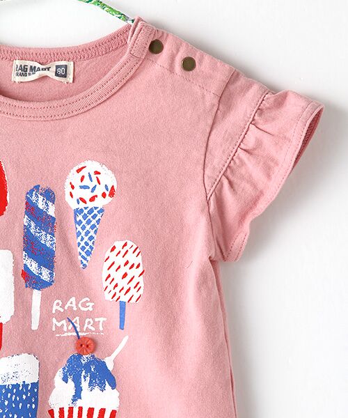 Rag Mart / ラグマート Tシャツ | フリル袖プリントＴシャツ　花柄 | 詳細3