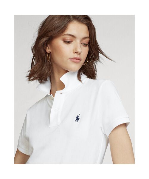 好きに POLO ダークブルー ストライプ 長袖 ポロシャツ R.LAUREN 