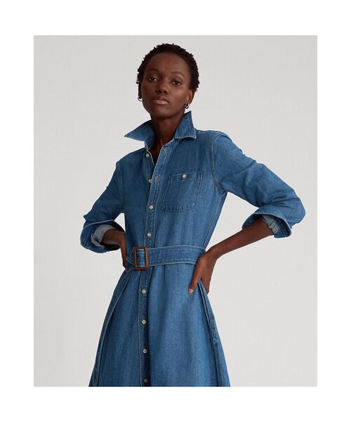 デニム シャツドレス ミニ丈 ひざ丈ワンピース Polo Ralph Lauren ポロ ラルフ ローレン ファッション通販 タカシマヤファッションスクエア