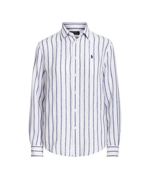 リラックス フィット ストライプド リネン シャツ シャツ ブラウス Polo Ralph Lauren ポロ ラルフ ローレン ファッション通販 タカシマヤファッションスクエア